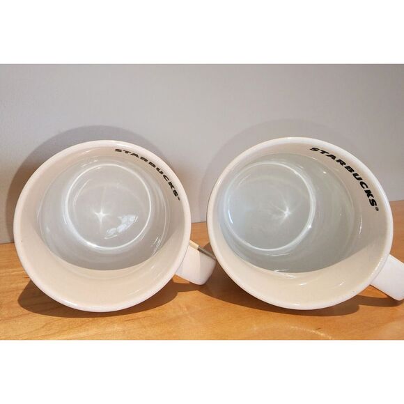 STARBUCKS Coffee Cups Dove & Christmas Mittens 10 Oz. 2011 Holiday Mugs Set of 2 - Picture 6 of 11